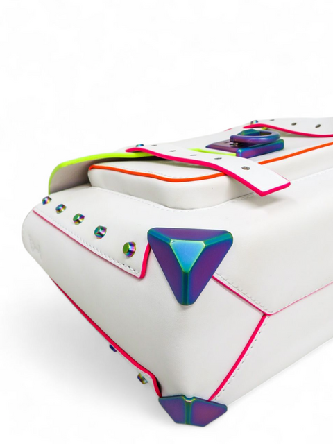 Bolso "Manhattan Medium Contrast-Trim Leather Satchel"