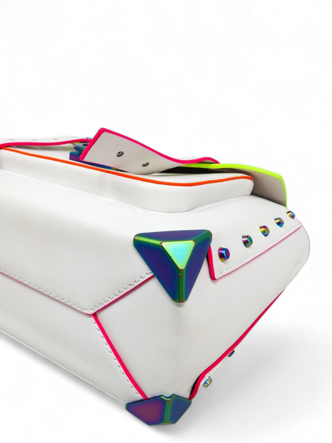 Bolso "Manhattan Medium Contrast-Trim Leather Satchel"