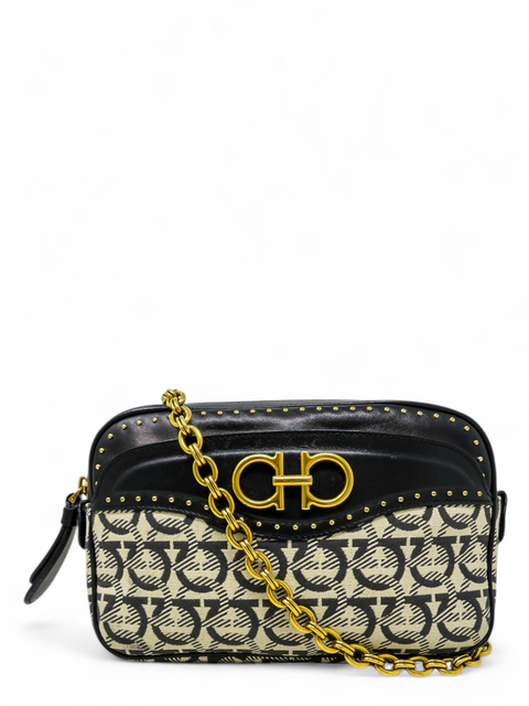 Bolso "Gancini Studded Jacquard Camera Bag"