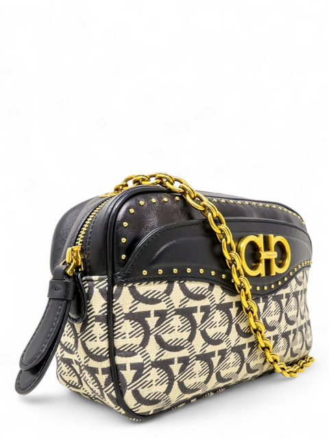 Bolso "Gancini Studded Jacquard Camera Bag"