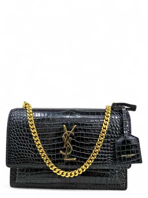 Bolso "Calfskin Crocodile Embossed Medium Monogram Sunset"