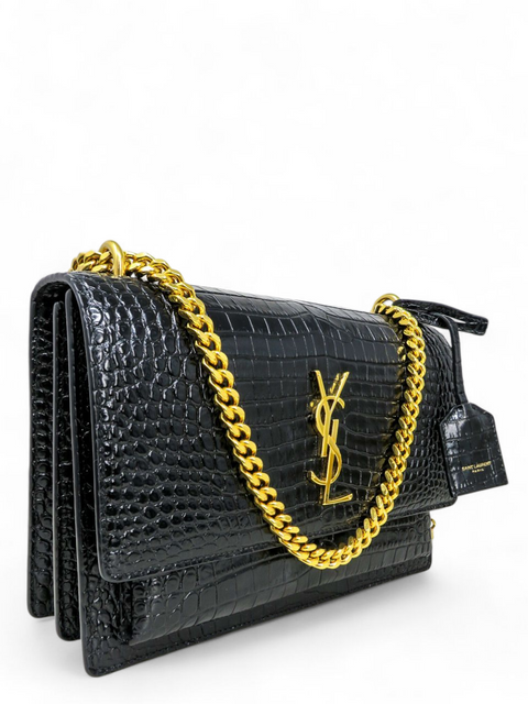 Bolso "Calfskin Crocodile Embossed Medium Monogram Sunset"