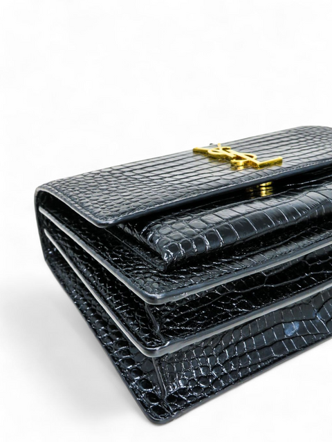 Bolso "Calfskin Crocodile Embossed Medium Monogram Sunset"