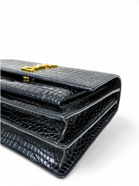 Bolso "Calfskin Crocodile Embossed Medium Monogram Sunset"