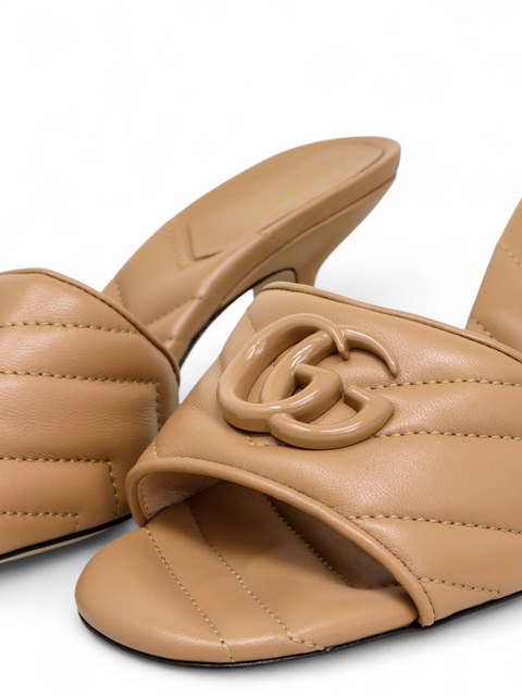 Sandalias "Double G Logo Leather Slides"