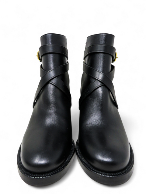 Botines "Check and Leather Heel Boots"