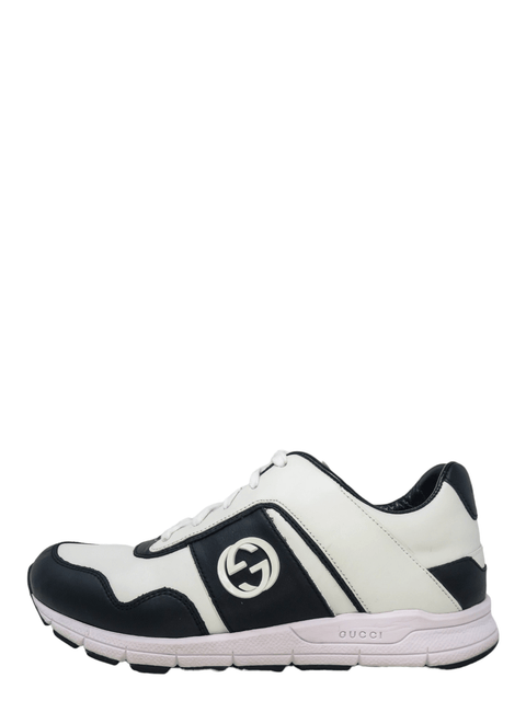 Tenis "Interlocking G Logo Leather Sneakers"