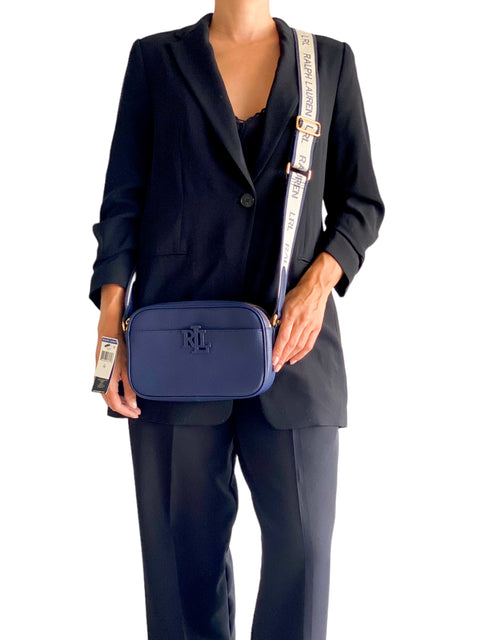 Bolso "Carrie 24 Navy Leather Crossbody Bag"