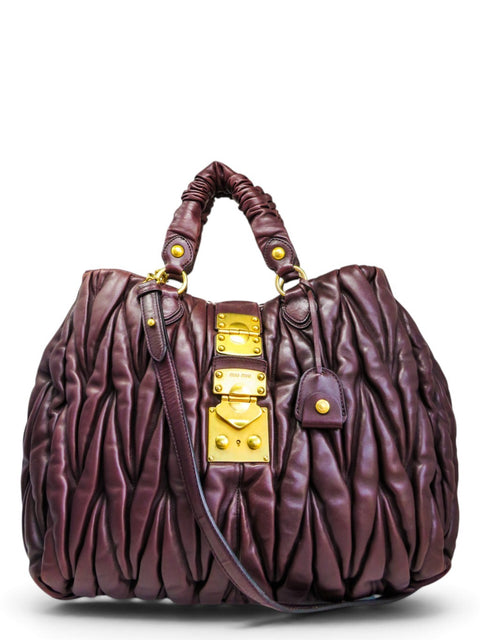 Bolso "Prugna Matelassé Nappa Large Shopping Tote"