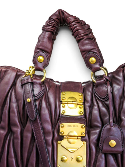 Bolso "Prugna Matelassé Nappa Large Shopping Tote"