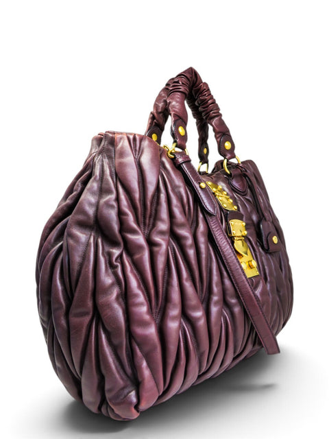 Bolso "Prugna Matelassé Nappa Large Shopping Tote"