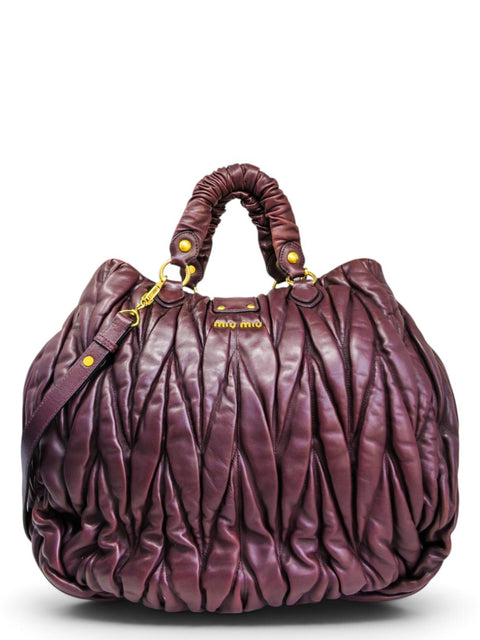 Bolso "Prugna Matelassé Nappa Large Shopping Tote"