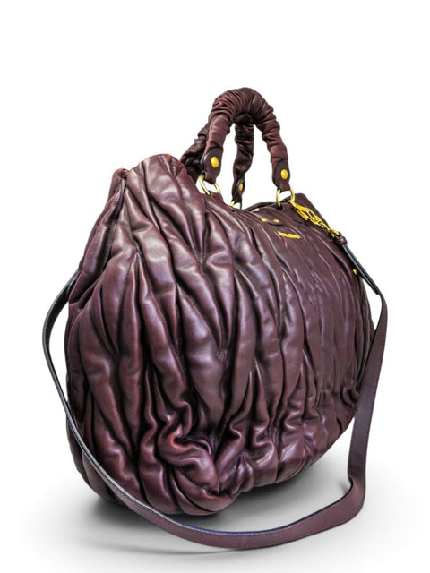 Bolso "Prugna Matelassé Nappa Large Shopping Tote"