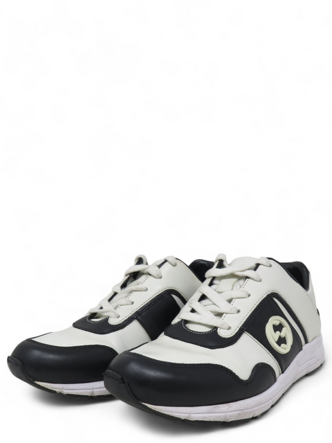 Tenis "Interlocking G Logo Leather Sneakers"