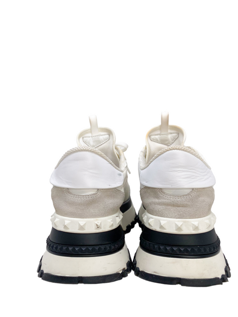 Tenis "White Camo Print Leather and Canvas Rockrunner Platform Sneakers"
