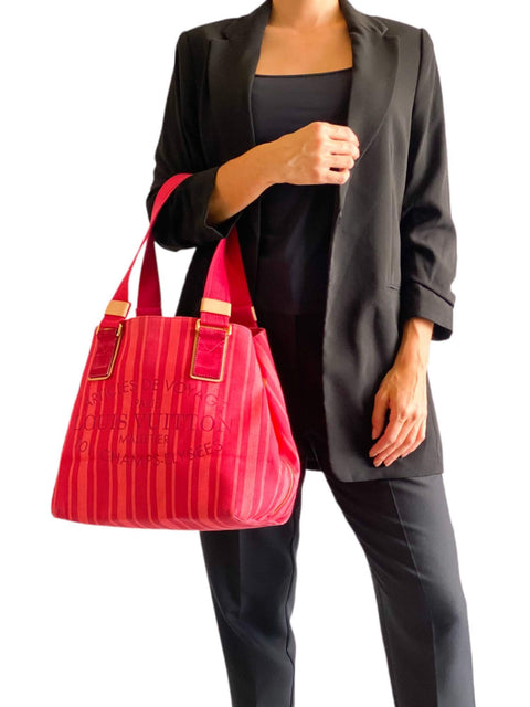 Bolso "Rouge Grenadine Denim Striped Articles De Voyage Bag"