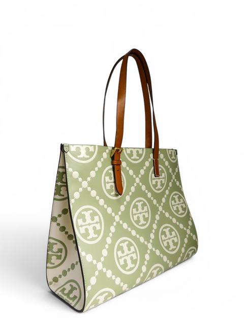 Bolso "T Monogram Contrast Embossed Tote"