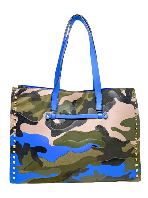 Bolso "Valentino Camouflage Leather Canvas Limited Edition Rock Stud Tote"