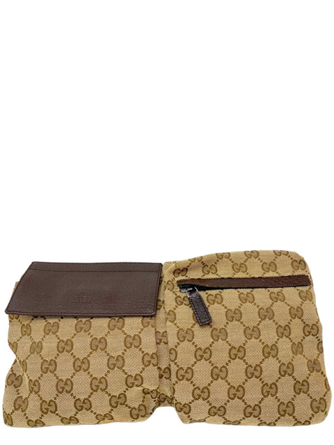 Riñonera "GG Canvas Double Pocket Belt Bag"