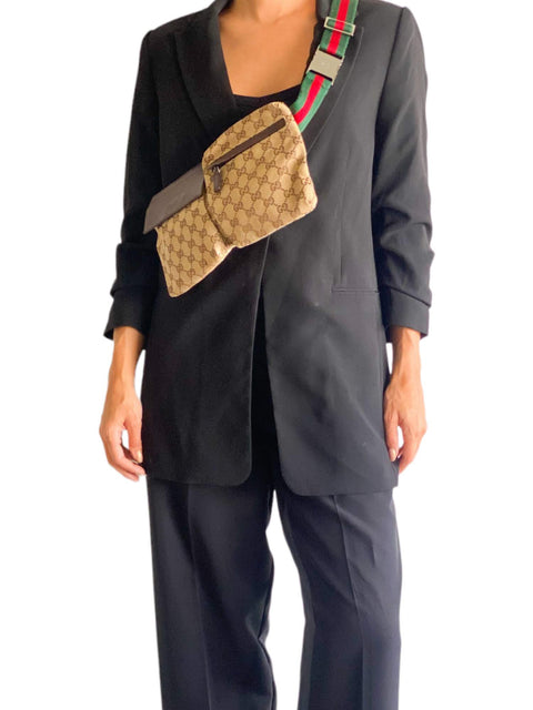 Riñonera "GG Canvas Double Pocket Belt Bag"