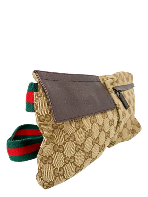 Riñonera "GG Canvas Double Pocket Belt Bag"