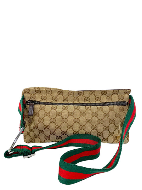 Riñonera "GG Canvas Double Pocket Belt Bag"