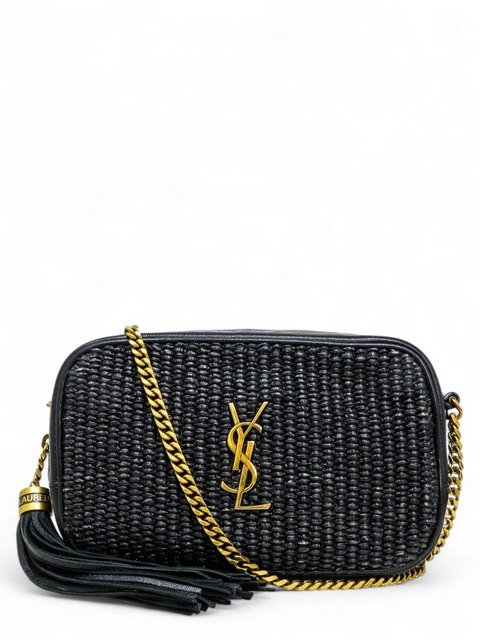 Bolso "Black Raffia Lou Camera Bag"