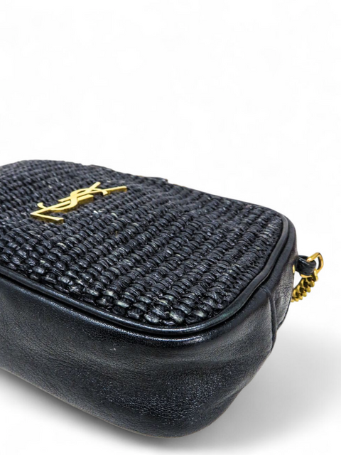 Bolso "Black Raffia Lou Camera Bag"