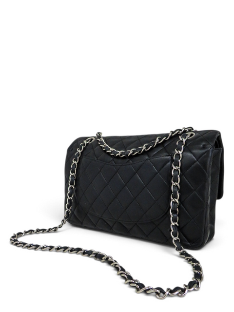 Bolso "Lambskin Quilted Medium Double Flap Black"