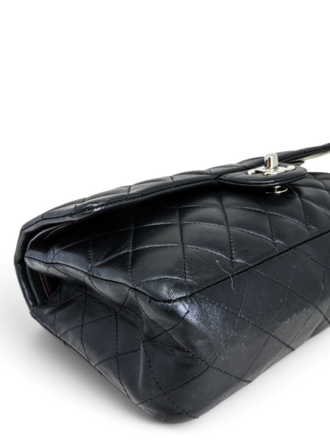 Bolso "Lambskin Quilted Medium Double Flap Black"