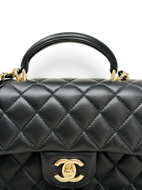 Bolso "Lambskin Quilted Mini Top Handle Rectangular Flap"