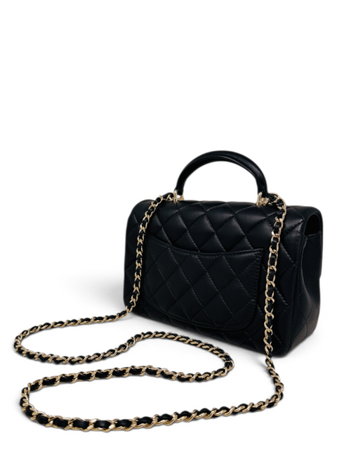 Bolso "Lambskin Quilted Mini Top Handle Rectangular Flap"