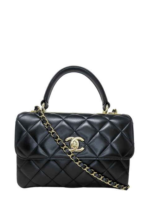 Bolso "Lambskin Quilted Small Trendy CC Dual Handle Flap Bag Black"