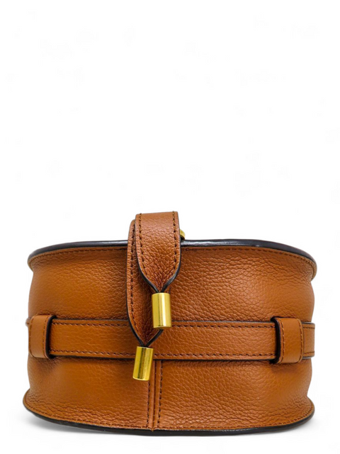 Bolso "Calfskin Mini Marcie Round Crossbody Bag Tan"