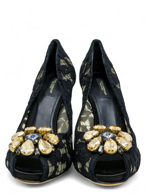 Tacones "Lace Pattern Crystal Embellishments Pumps"