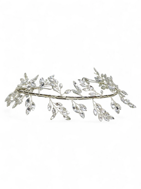 Tiara "Midnight Mist Crystal Leafy Hair Vine"