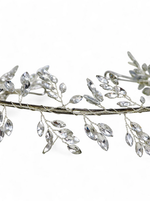 Tiara "Midnight Mist Crystal Leafy Hair Vine"