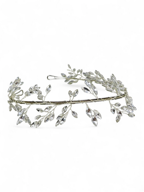 Tiara "Midnight Mist Crystal Leafy Hair Vine"