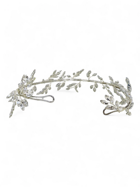 Tiara "Midnight Mist Crystal Leafy Hair Vine"