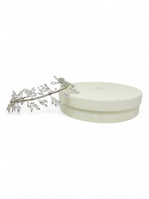 Tiara "Midnight Mist Crystal Leafy Hair Vine"