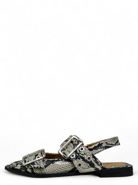 Baletas "Snake Printed Chunky Buckle Ballerinas"