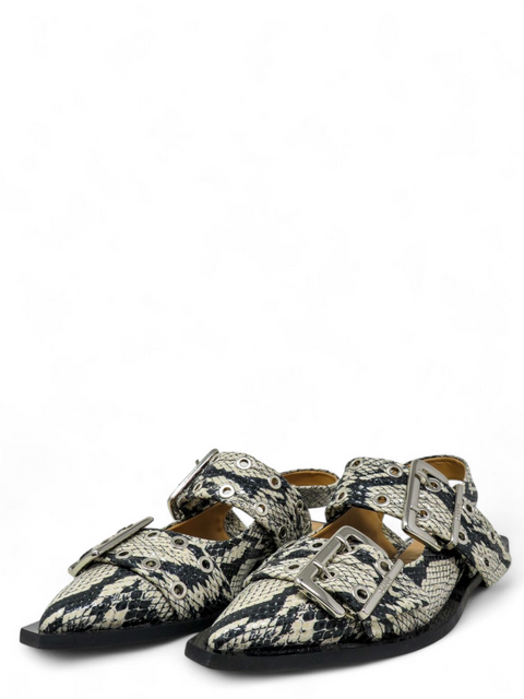 Baletas "Snake Printed Chunky Buckle Ballerinas"