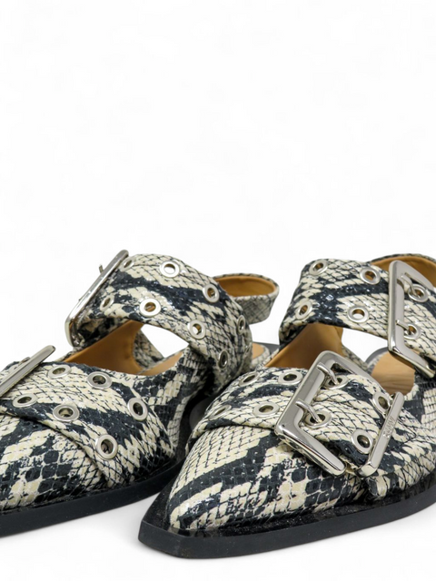 Baletas "Snake Printed Chunky Buckle Ballerinas"