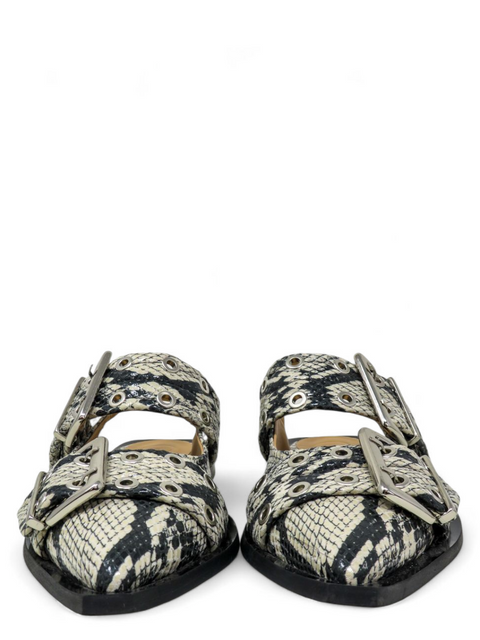 Baletas "Snake Printed Chunky Buckle Ballerinas"