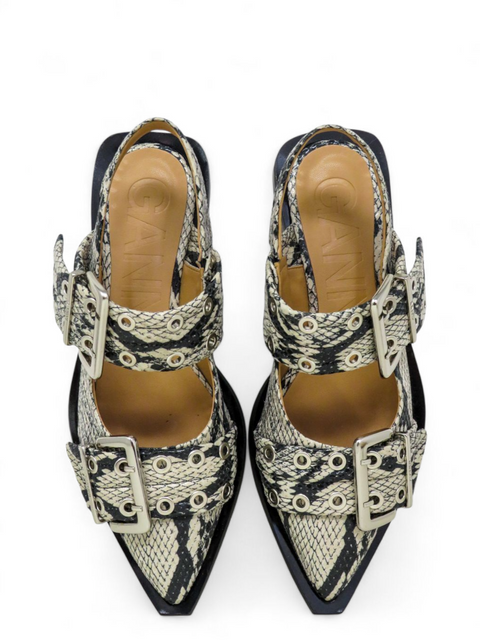 Baletas "Snake Printed Chunky Buckle Ballerinas"