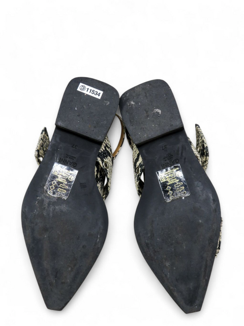 Baletas "Snake Printed Chunky Buckle Ballerinas"