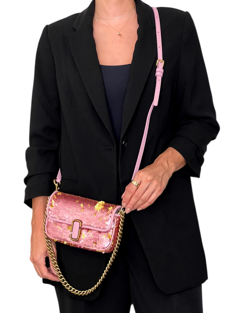 Bolso "The Sequin J Leather Sholderl Bag"