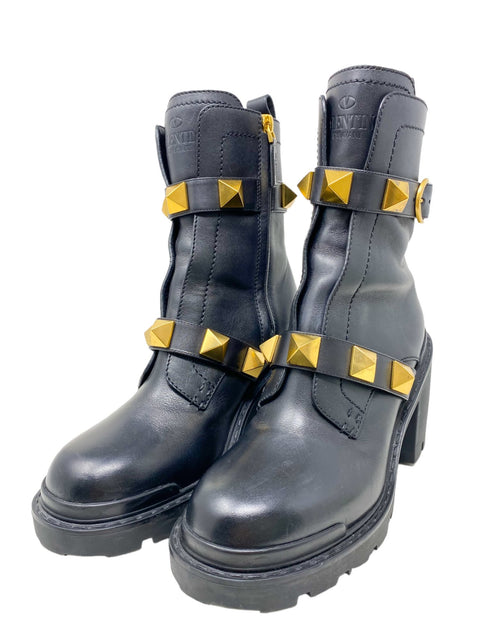 Botas "Rockstud Accents Leather Combat Boots"