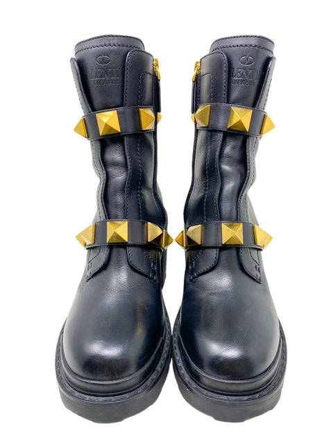 Botas "Rockstud Accents Leather Combat Boots"