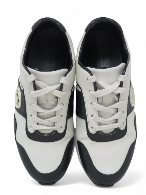 Tenis "Interlocking G Logo Leather Sneakers"